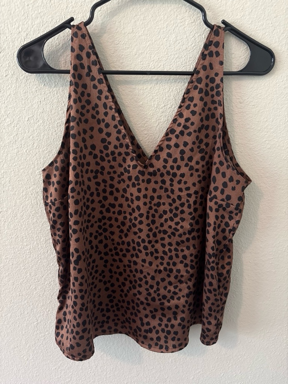 Old Navy Brown and Black Animal Print V-Neck Camisole